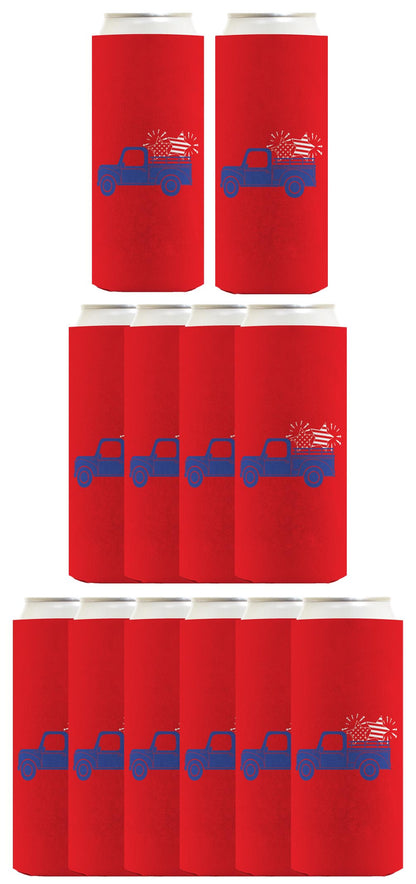 Stars and Stripes Truck Red Standard or Slim Can Thermocooler Drink Sleeve