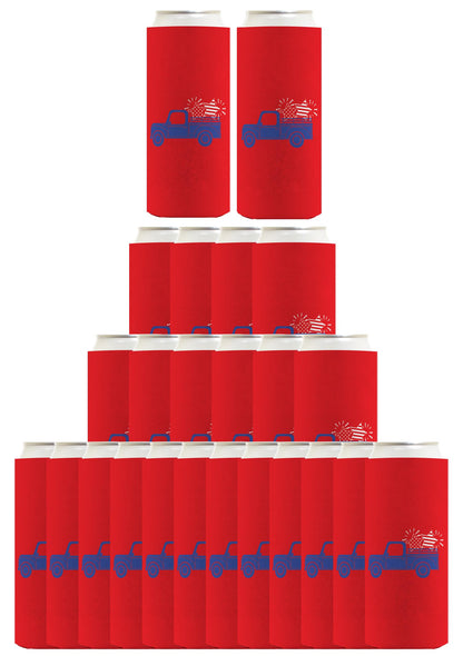 Stars and Stripes Truck Red Standard or Slim Can Thermocooler Drink Sleeve