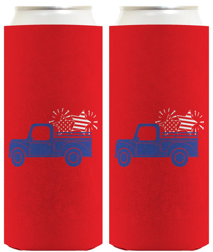Stars and Stripes Truck Red Standard or Slim Can Thermocooler Drink Sleeve