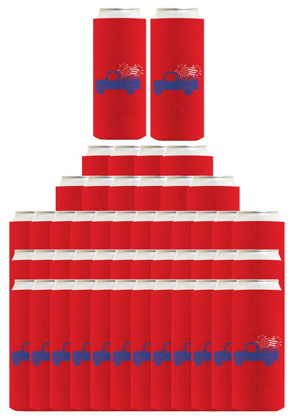 Stars and Stripes Truck Red Standard or Slim Can Thermocooler Drink Sleeve