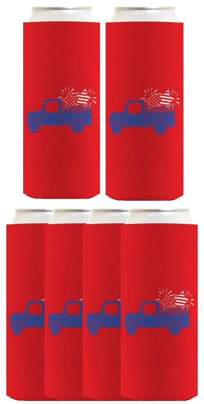 Stars and Stripes Truck Red Standard or Slim Can Thermocooler Drink Sleeve