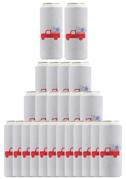 Stars and Stripes Truck Light Blue Standard or Slim Can Thermocooler Drink Sleeve