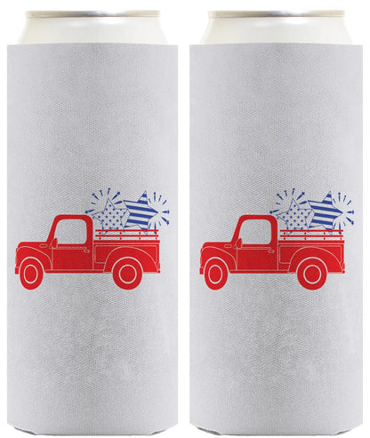 Stars and Stripes Truck Light Blue Standard or Slim Can Thermocooler Drink Sleeve