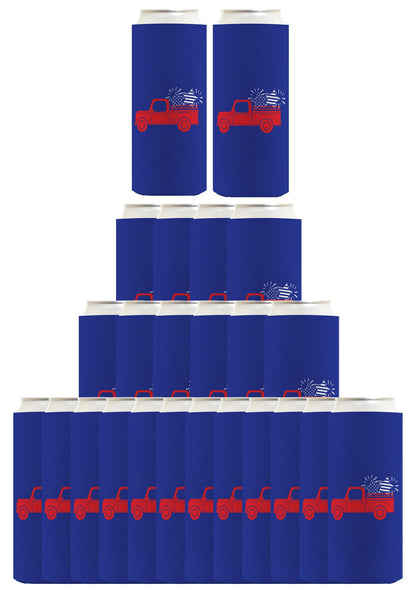 Stars and Stripes Truck Royal Blue Standard or Slim Can Thermocooler Drink Sleeve