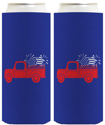 Stars and Stripes Truck Royal Blue Standard or Slim Can Thermocooler Drink Sleeve