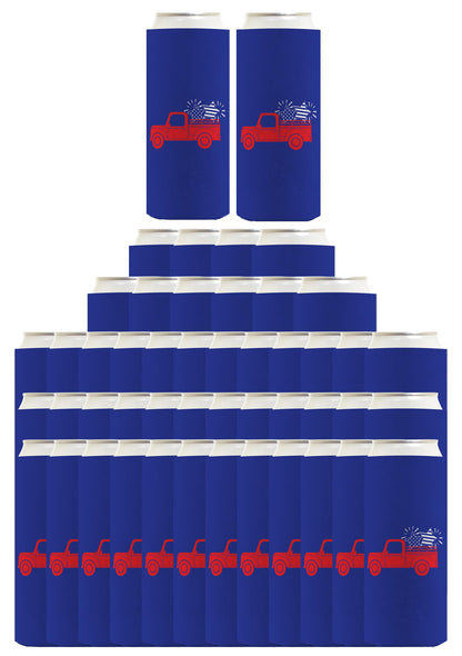 Stars and Stripes Truck Royal Blue Standard or Slim Can Thermocooler Drink Sleeve