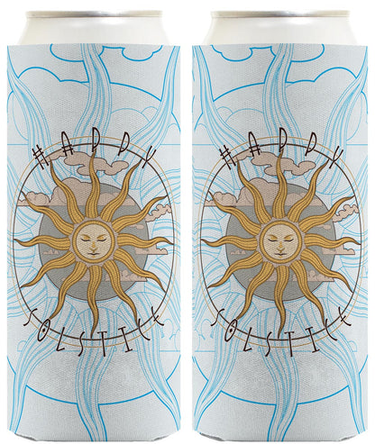 Happy Solstice Summer Solstice Standard or Slim Can Thermocooler Drink Sleeve