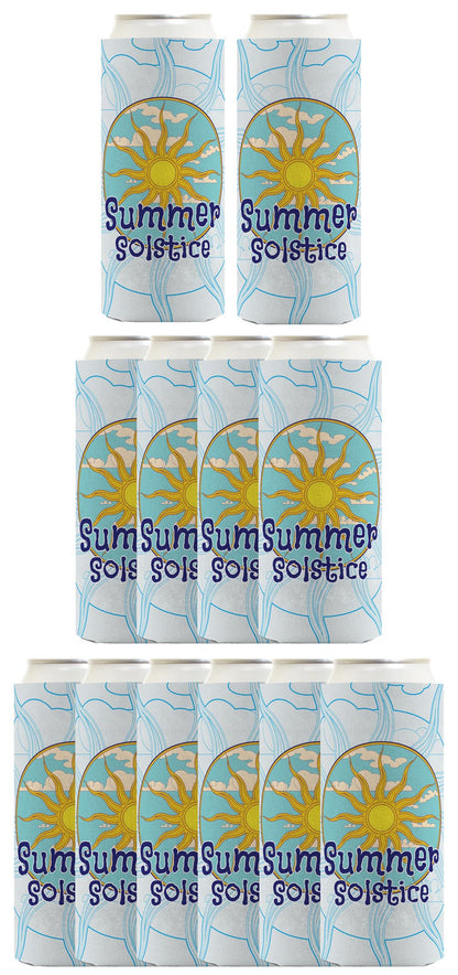 Summer Solstice Full Sun Standard or Slim Can Thermocooler Drink Sleeve