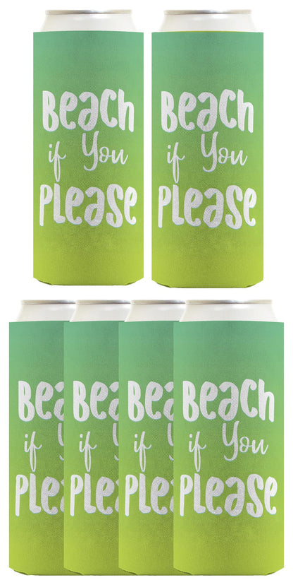 Summer Vibes Beach If You Please Standard or Slim Can Thermocooler Drink Sleeve