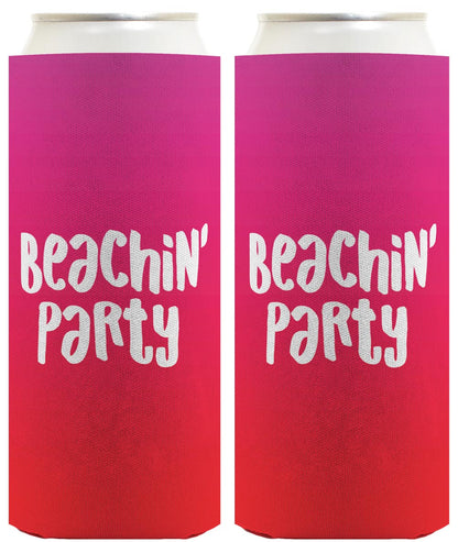 Summer Vibes Beachin Party Standard or Slim Can Thermocooler Drink Sleeve