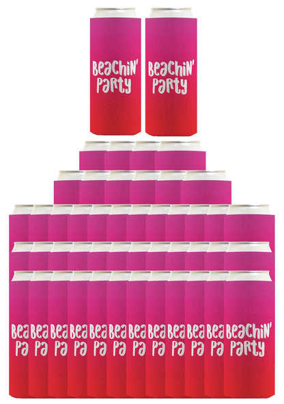 Summer Vibes Beachin Party Standard or Slim Can Thermocooler Drink Sleeve