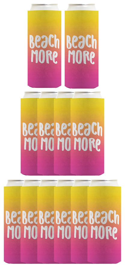 Summer Vibes Beach More Standard or Slim Can Thermocooler Drink Sleeve