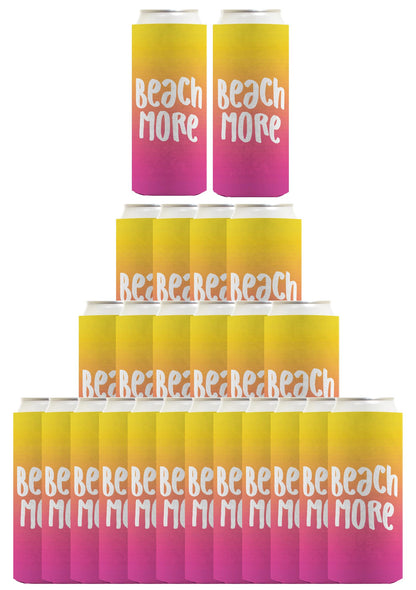Summer Vibes Beach More Standard or Slim Can Thermocooler Drink Sleeve
