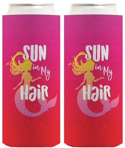 Summer Vibes Sun In My Hair Standard or Slim Can Thermocooler Drink Sleeve