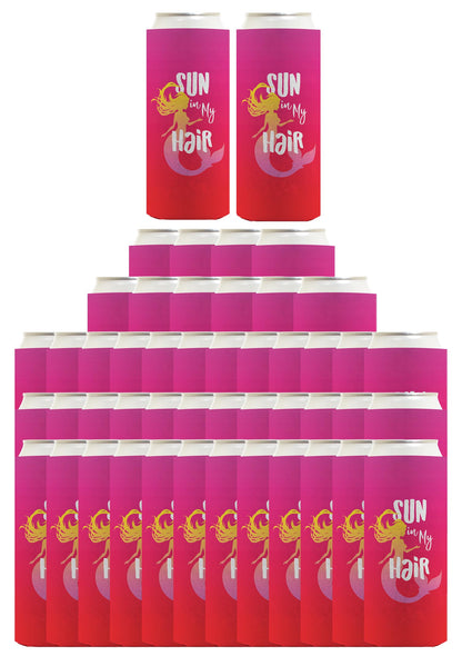 Summer Vibes Sun In My Hair Standard or Slim Can Thermocooler Drink Sleeve