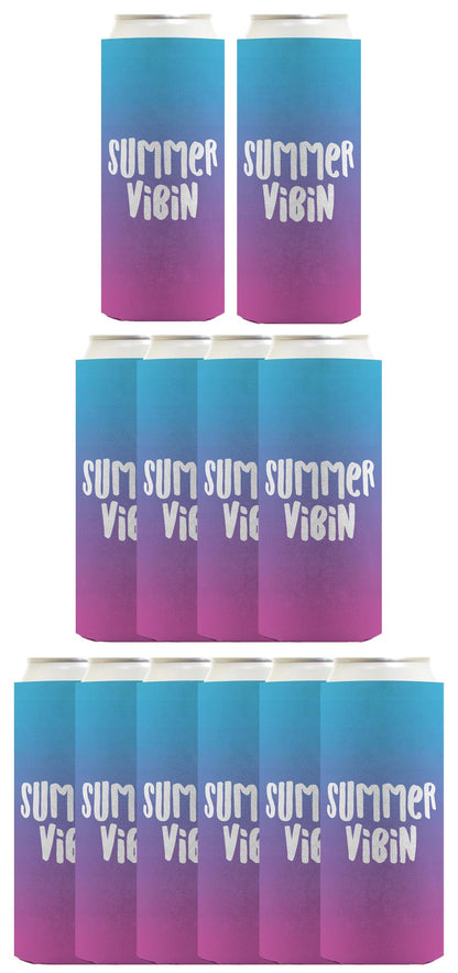 Summer Vibes Summer Vibin Standard or Slim Can Thermocooler Drink Sleeve