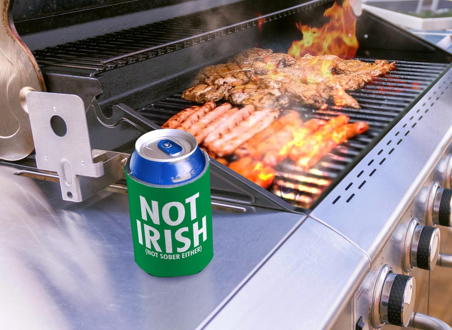 drink sleeve on a grill
