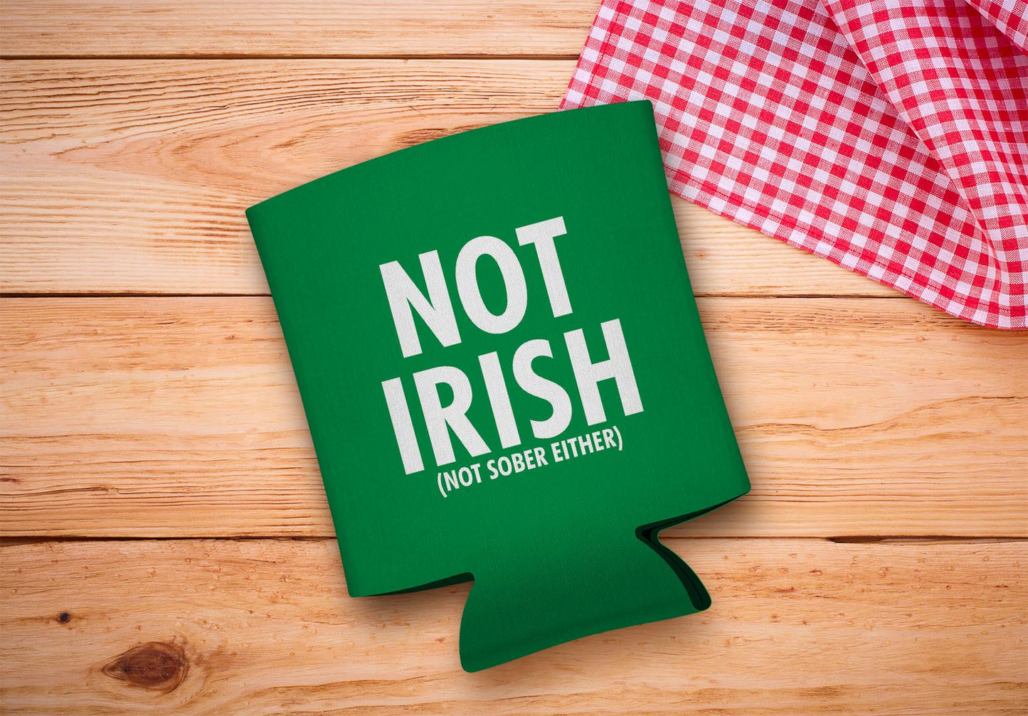 drink sleeve on a wood background