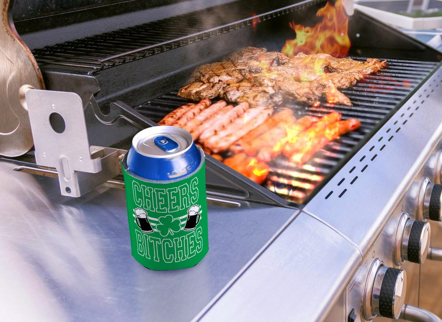 drink sleeve on a grill