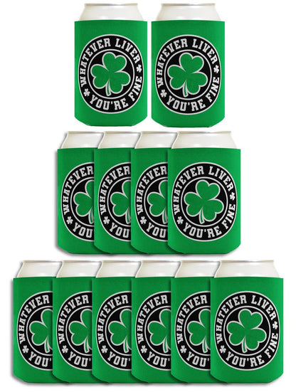Shamrock Whatever Liver You're Fine Standard or Slim Can Thermocooler Drink Sleeve