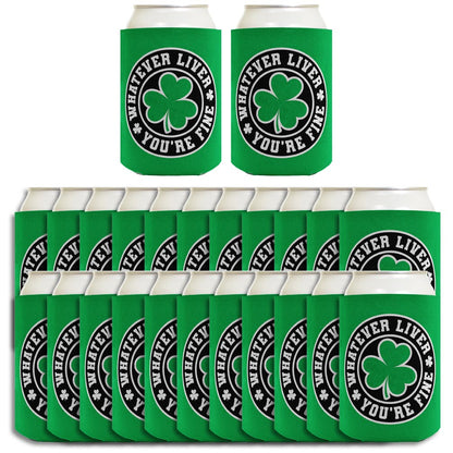 Shamrock Whatever Liver You're Fine Standard or Slim Can Thermocooler Drink Sleeve