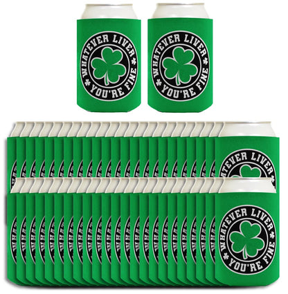 Shamrock Whatever Liver You're Fine Standard or Slim Can Thermocooler Drink Sleeve