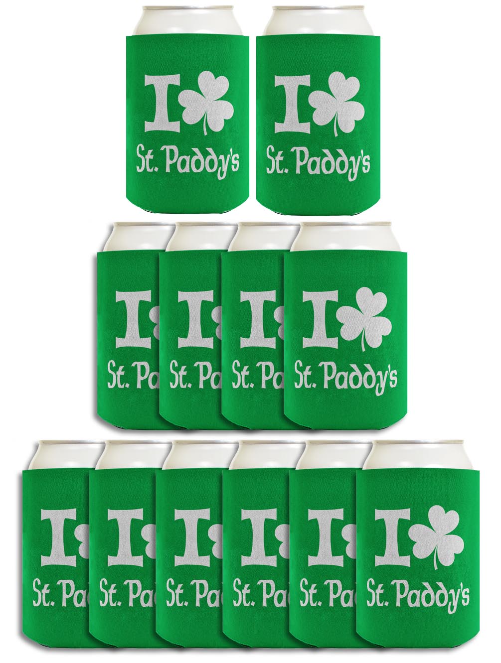 I Shamrock St Paddys Standard or Slim Can Thermocooler Drink Sleeve