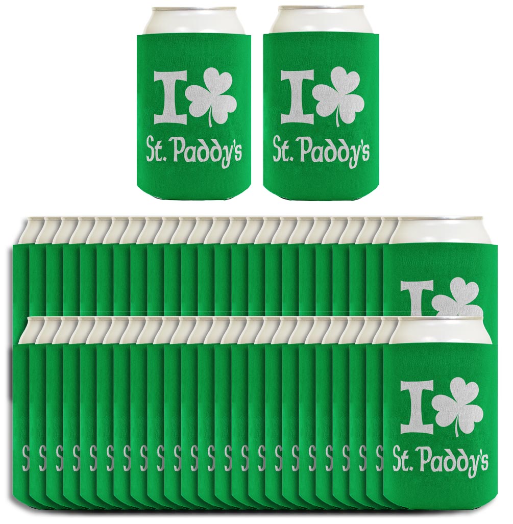 I Shamrock St Paddys Standard or Slim Can Thermocooler Drink Sleeve