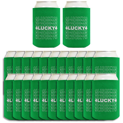St Patricks Lucky Word Art Standard or Slim Can Thermocooler Drink Sleeve