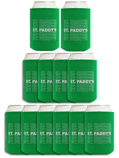 St Patricks St Paddy's Word Art Standard or Slim Can Thermocooler Drink Sleeve