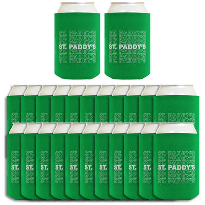 St Patricks St Paddy's Word Art Standard or Slim Can Thermocooler Drink Sleeve