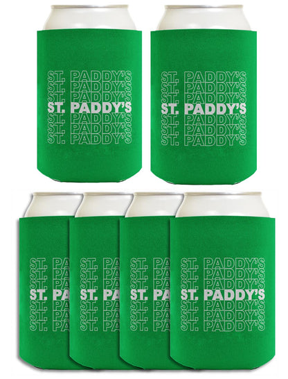 St Patricks St Paddy's Word Art Standard or Slim Can Thermocooler Drink Sleeve