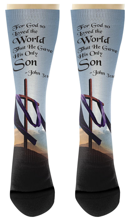 front view of a pair of socks