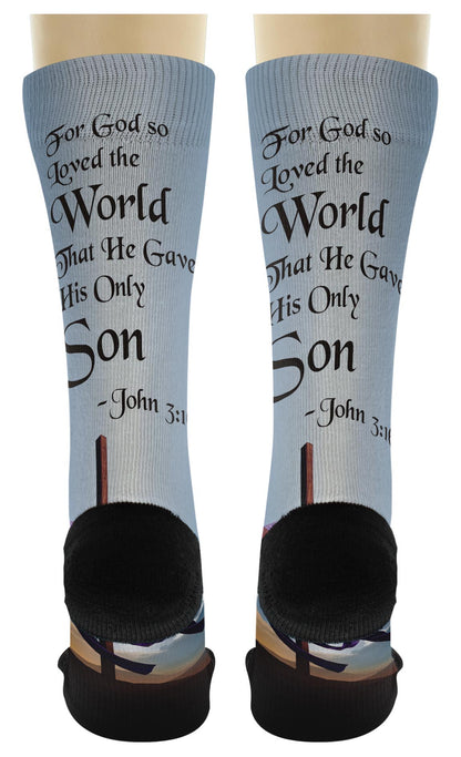 back view of a pair of socks