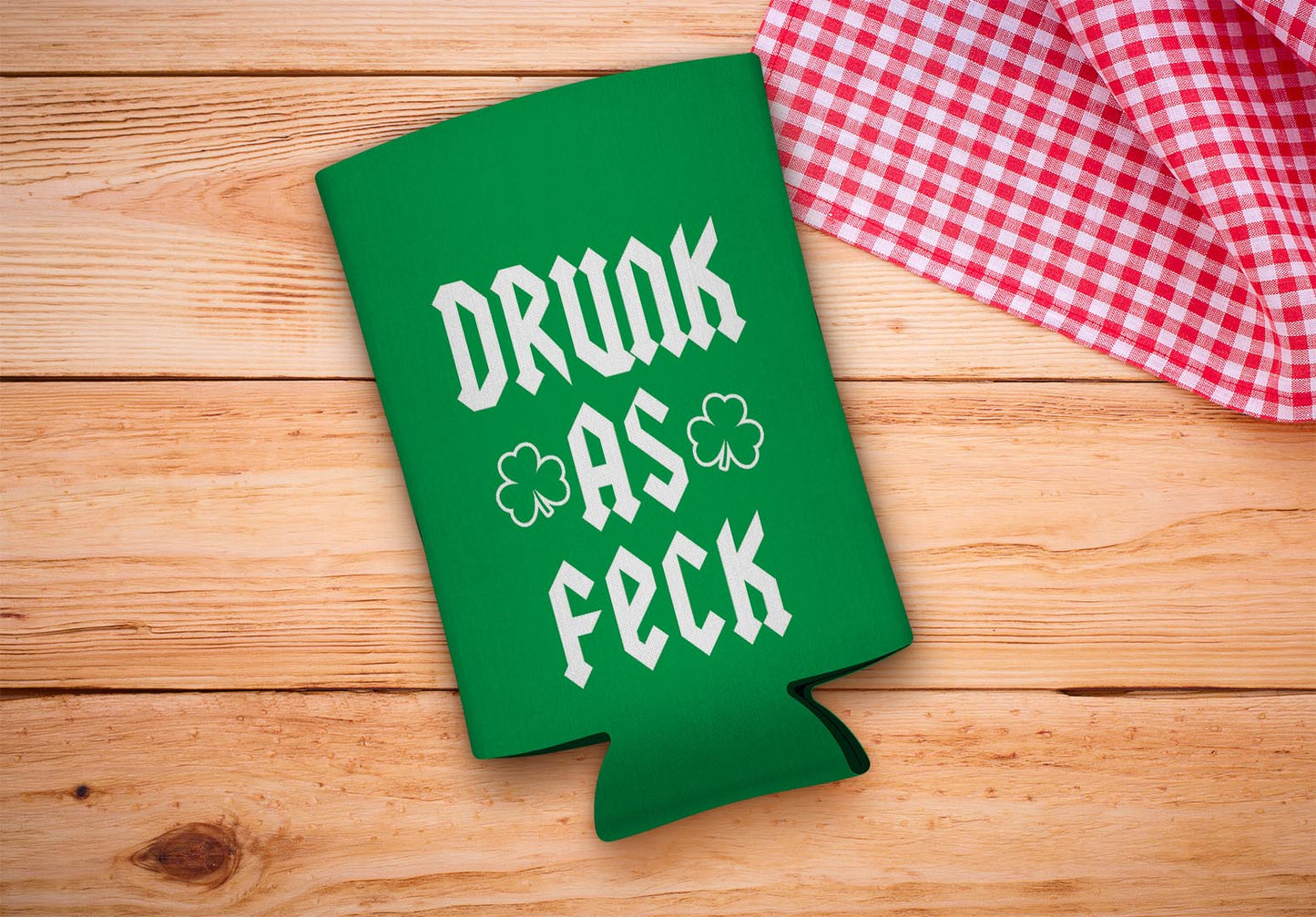 drink sleeve on a wood background
