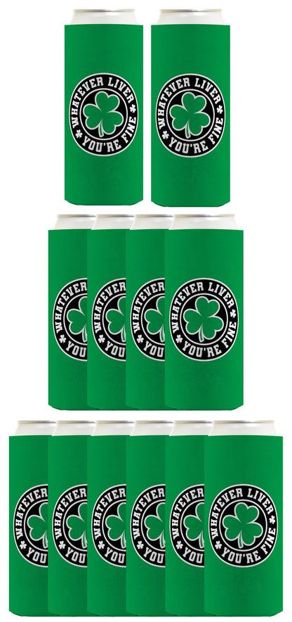 Shamrock Whatever Liver You're Fine Standard or Slim Can Thermocooler Drink Sleeve