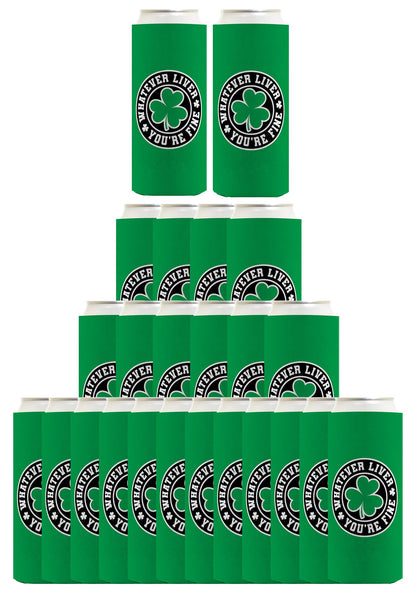 Shamrock Whatever Liver You're Fine Standard or Slim Can Thermocooler Drink Sleeve