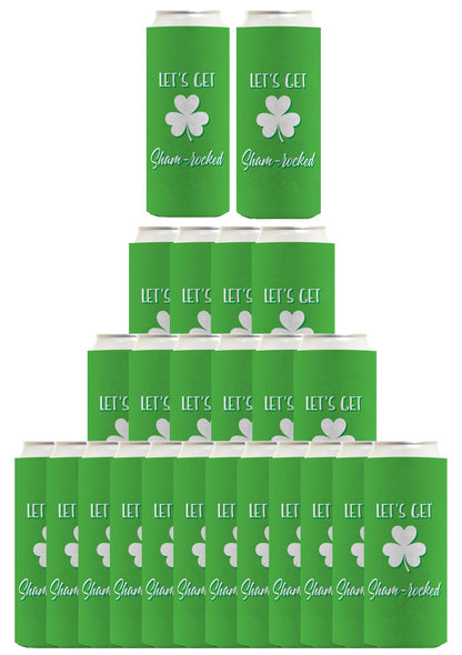 Lets Get Shamrocked Standard or Slim Can Thermocooler Drink Sleeve