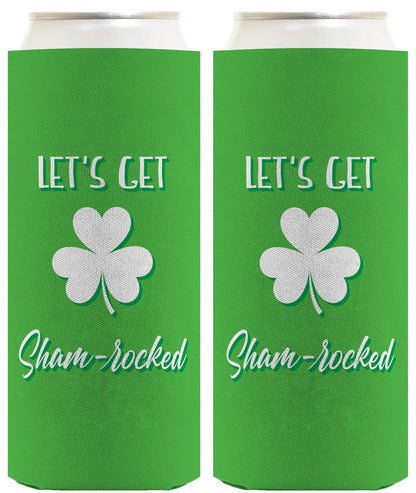 Lets Get Shamrocked Standard or Slim Can Thermocooler Drink Sleeve