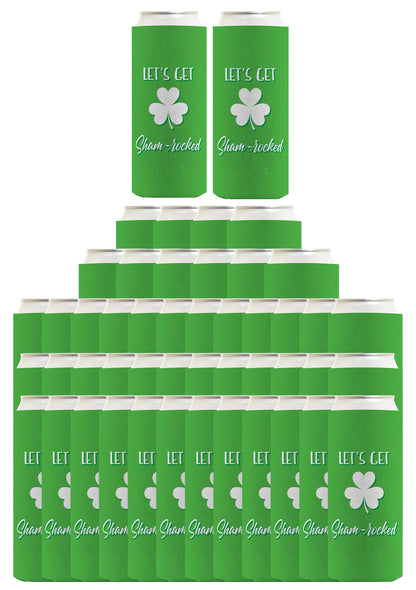 Lets Get Shamrocked Standard or Slim Can Thermocooler Drink Sleeve