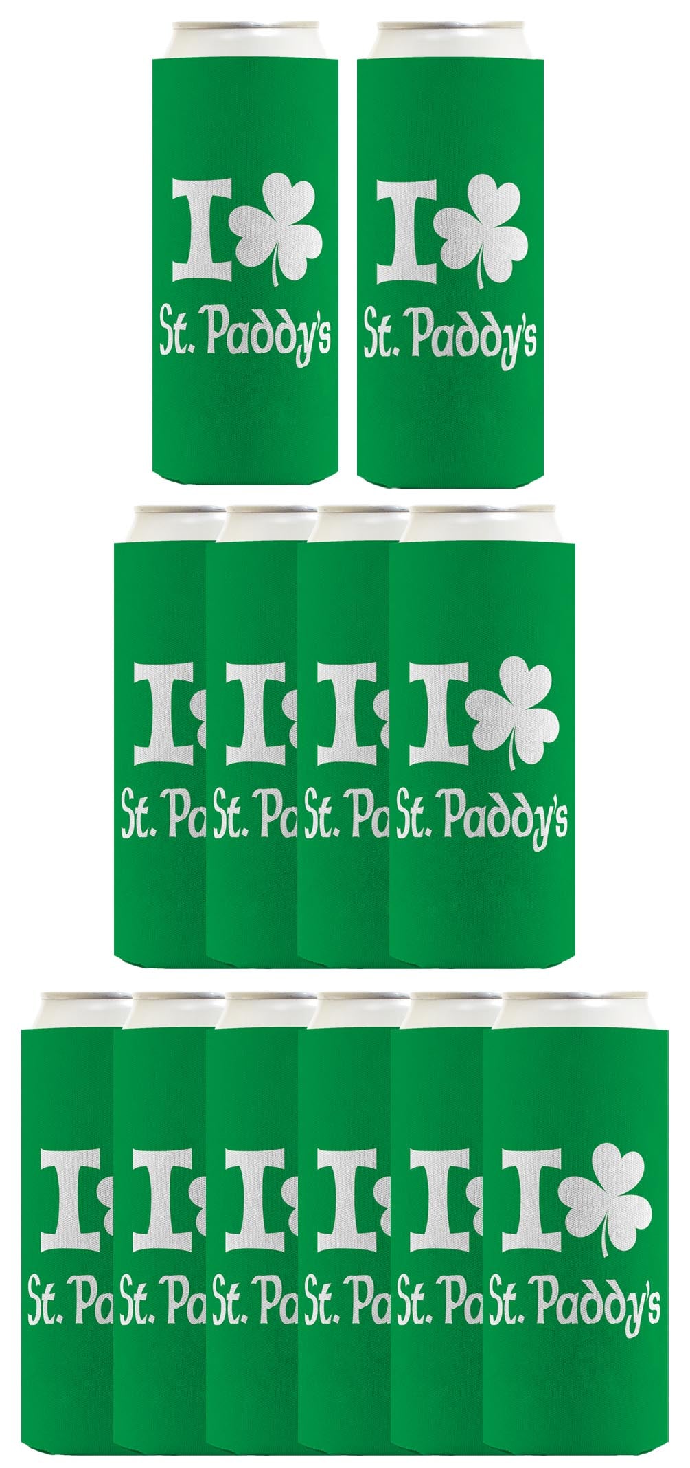 I Shamrock St Paddys Standard or Slim Can Thermocooler Drink Sleeve