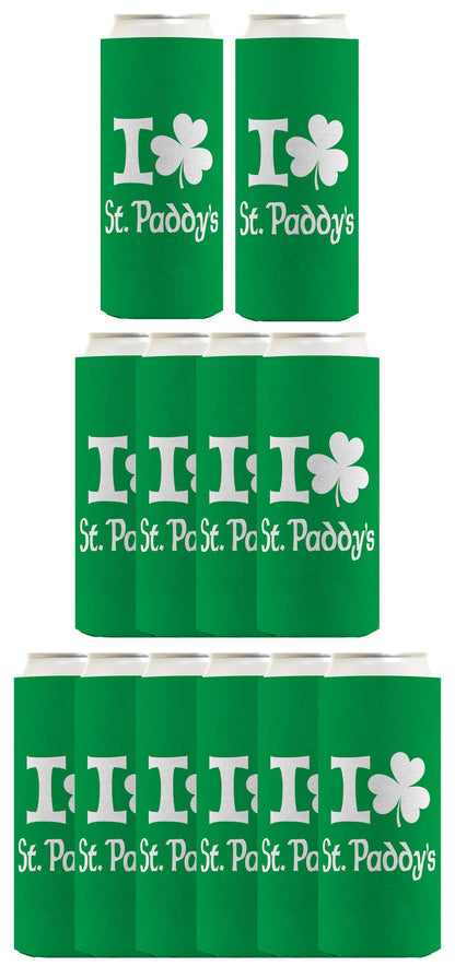 I Shamrock St Paddys Standard or Slim Can Thermocooler Drink Sleeve
