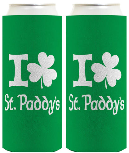 I Shamrock St Paddys Standard or Slim Can Thermocooler Drink Sleeve