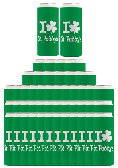 I Shamrock St Paddys Standard or Slim Can Thermocooler Drink Sleeve