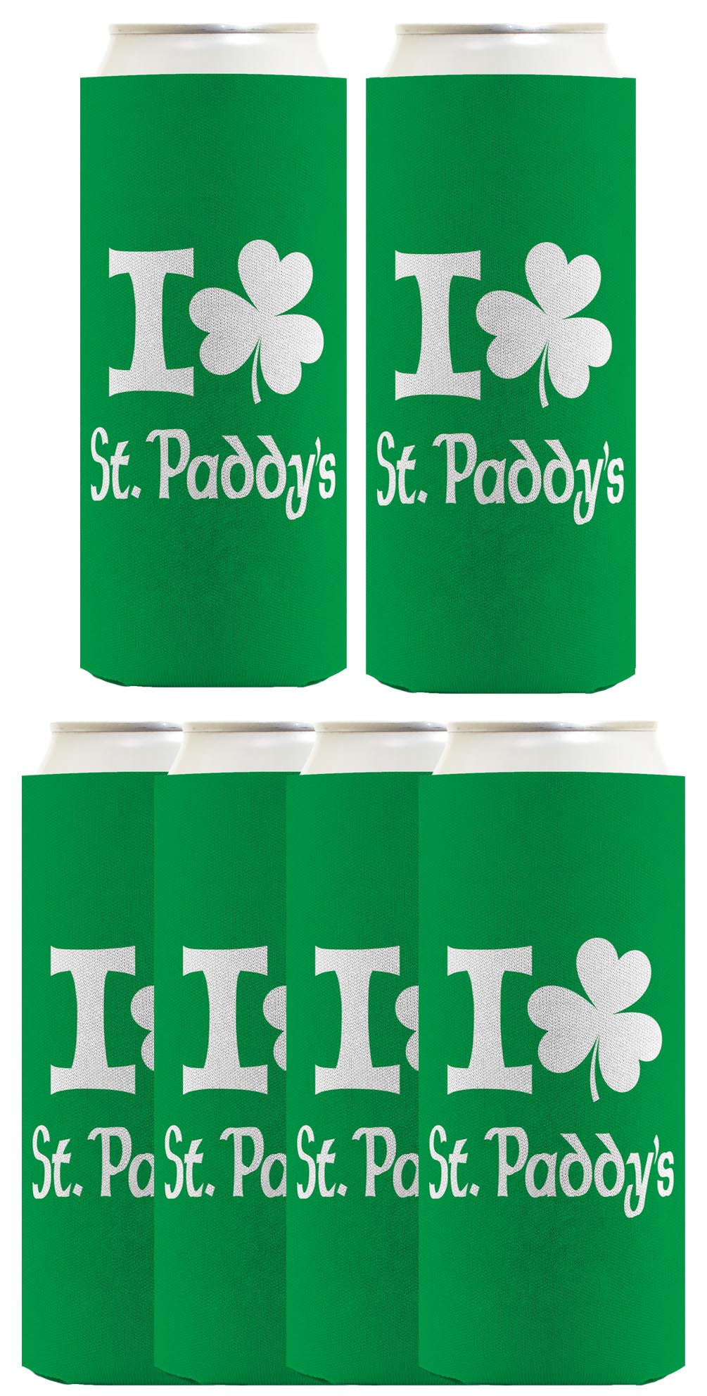 I Shamrock St Paddys Standard or Slim Can Thermocooler Drink Sleeve