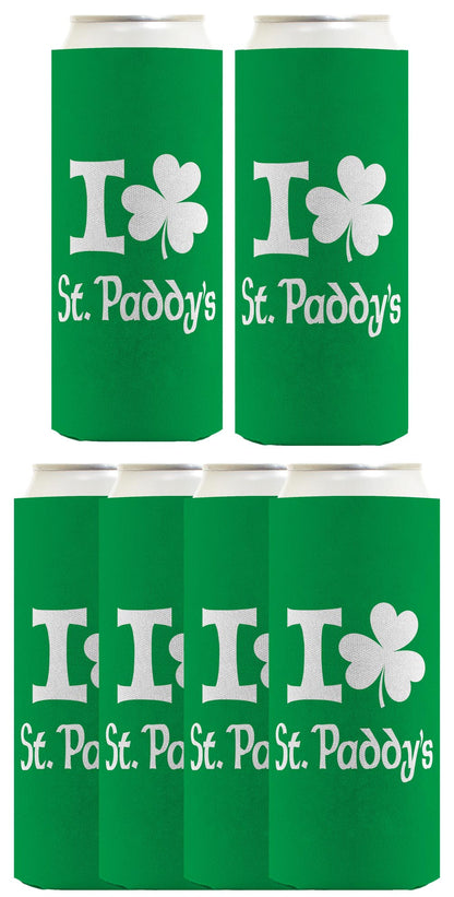 I Shamrock St Paddys Standard or Slim Can Thermocooler Drink Sleeve