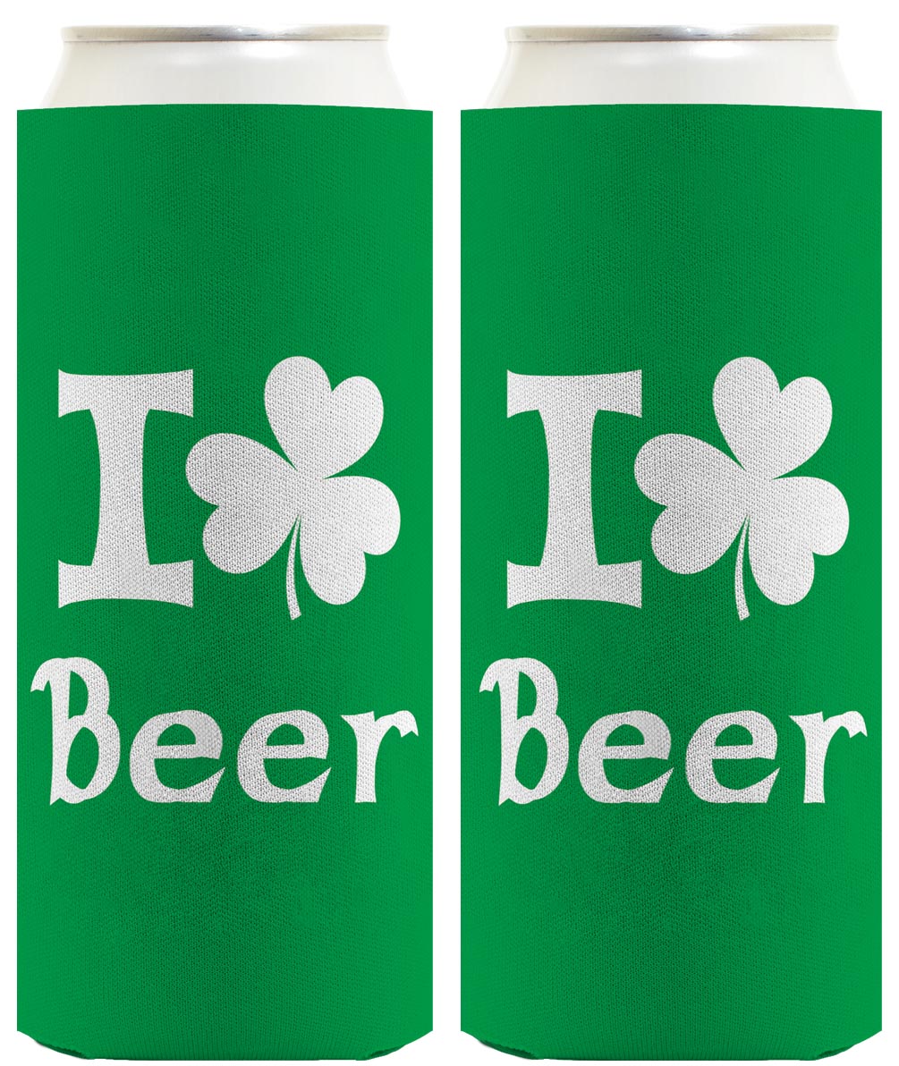 I Shamrock Beer Standard or Slim Can Thermocooler Drink Sleeve
