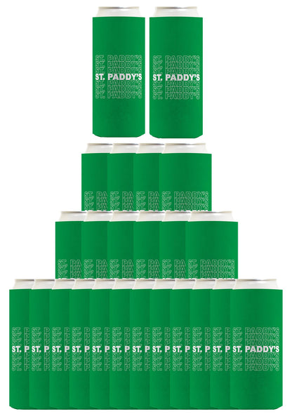 St Patricks St Paddy's Word Art Standard or Slim Can Thermocooler Drink Sleeve