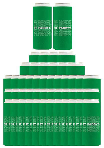 St Patricks St Paddy's Word Art Standard or Slim Can Thermocooler Drink Sleeve