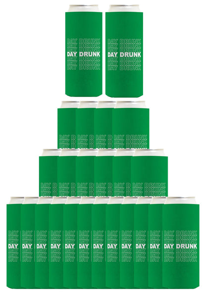 St Patricks Day Drunk Word Art Standard or Slim Can Thermocooler Drink Sleeve